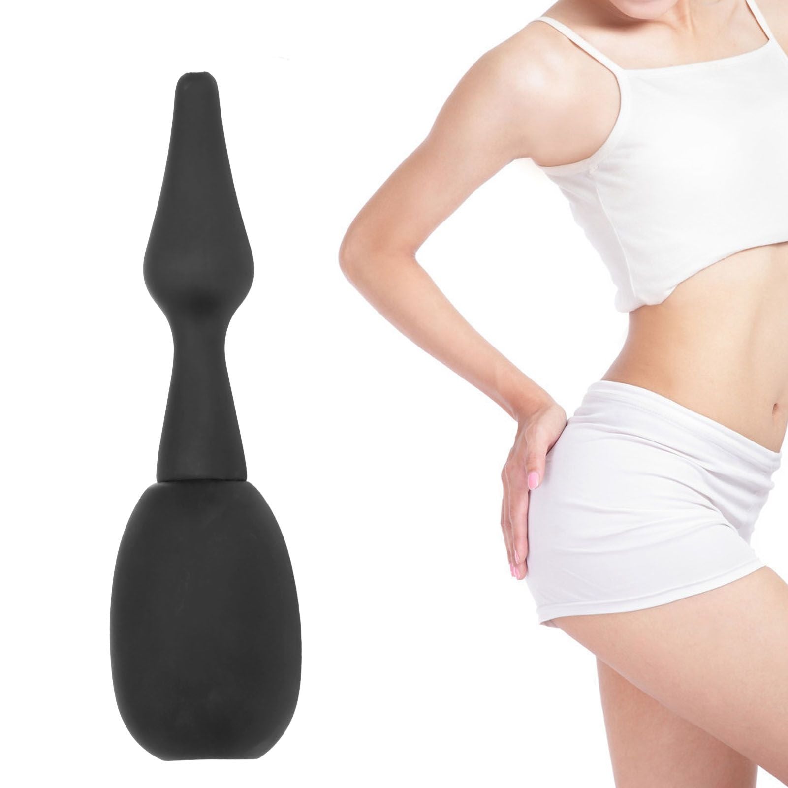 Anal Douche Soft Silicone Reusable Back Flow Prevention Anal Vaginal Cleaner for Colon Cleansing Detox Constipation