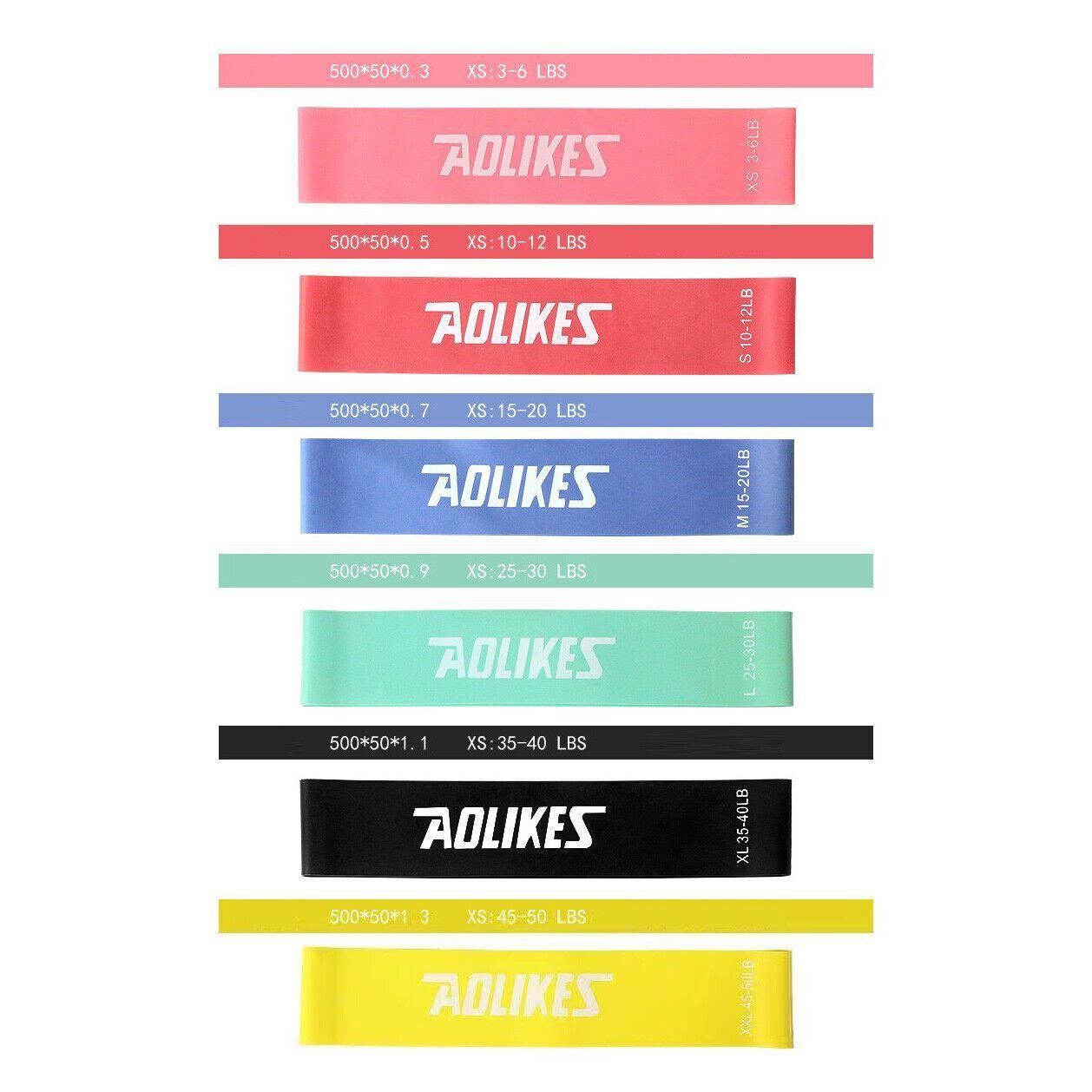 Aolikes Resistance Bands Power Heavy Strength Exercise Fitness Gym Yoga - 6 PCS Set