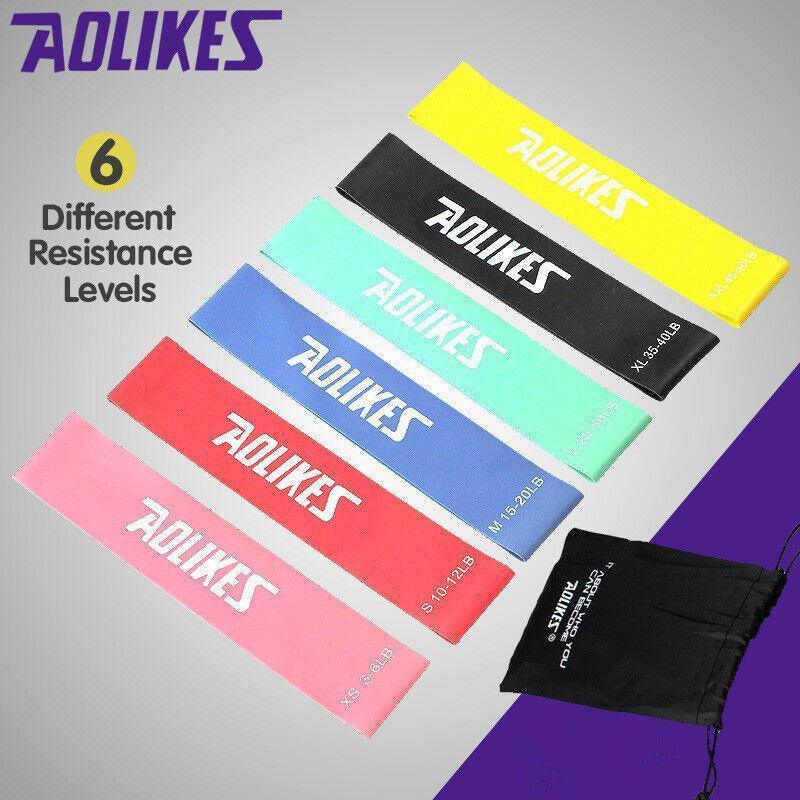 Aolikes Resistance Bands Power Heavy Strength Exercise Fitness Gym Yoga - Pink 500*50*0.3 (3-6 lbs)