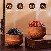 Aromatherapy Air Humidifier - Flame Effect Aromatherapy Diffuser - 300ml - Bedroom Humidifier - Campfire Shape - Small Ultra-Quiet USB Portable Humidifier for Home and Office (Light Color)