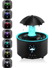 Aromatherapy Humidifier - Umbrella Humidifier - 300ml Rotating Humidifier for Bedroom with Remote Control and Timer - 7-Color LED - Humidifier for Living Room or Children's Room - Humidifiers (Black)