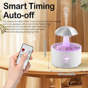 Aromatherapy Humidifier - Umbrella Humidifier - 300ml Rotating Humidifier for Bedroom with Remote Control and Timer - 7-Color LED Humidifier for Living Room or Children's Room - Humidifiers (White)