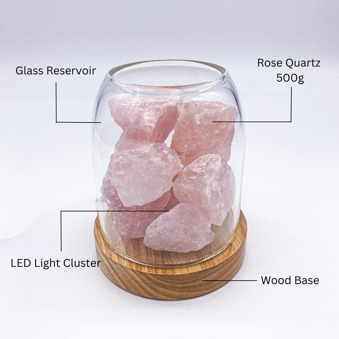 Aurora Crystal Diffuser - Rose Quartz - Appliances > Aroma Diffusers & Humidifiers > Aroma Diffusers