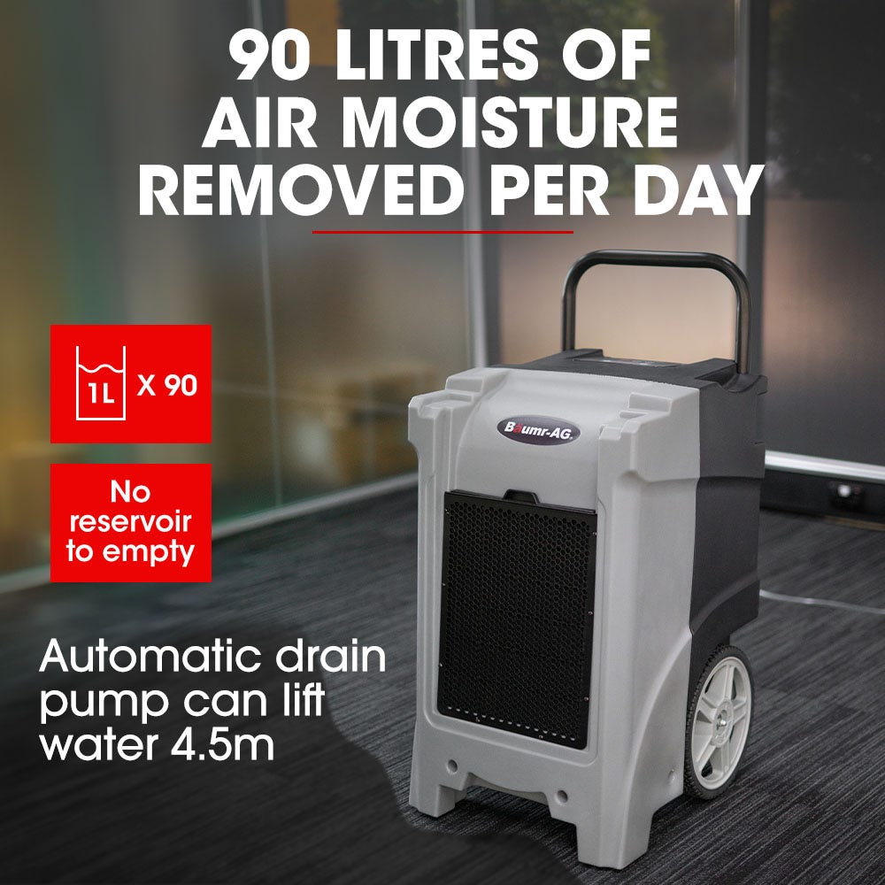 Baumr-AG 90L/day Commercial Air Dehumidifier for Mould Portable Stackable LCD Display Wheels - Appliances > Aroma