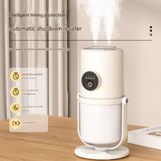 Beige + Base ortable Desktop Dual-Spray Ultrasonic Wellness Humidifier with Air Purification for Office and Bedroom
