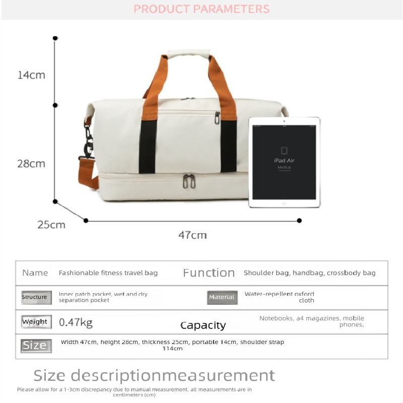 Beige Large Capacity Travel Duffel Bag for Women with Yoga Mat Holder and Shoe Compartment Water Resistant Weekend Bag Ideal for Local Gym and Travel Use
