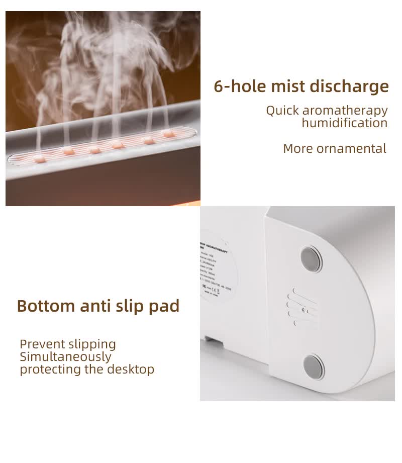 Black 300ml Ultrasonic Premium Aromatherapy Diffuser with Cracked Light Design - Cool Mist Humidifier for Home and Office