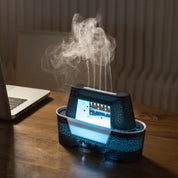 Black 300ml Ultrasonic Premium Aromatherapy Diffuser with Cracked Light Design - Cool Mist Humidifier for Home and Office