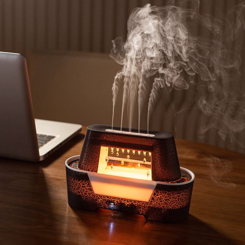 Black 300ml Ultrasonic Premium Aromatherapy Diffuser with Cracked Light Design - Cool Mist Humidifier for Home and Office