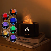 Black 3D Simulation Flame Premium Aromatherapy Diffuser & Humidifier - Ultrasonic Desktop Mister with 7-Color LED Light and Automatic Scent Spray (200ML)