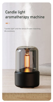 Black Creative Candleligh Premium Aromatherapy Diffuser USB Desktop Ambient Candle Lamp Humidifier