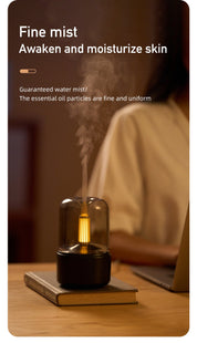 Black Creative Candleligh Premium Aromatherapy Diffuser USB Desktop Ambient Candle Lamp Humidifier