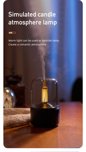 Black Creative Candleligh Premium Aromatherapy Diffuser USB Desktop Ambient Candle Lamp Humidifier