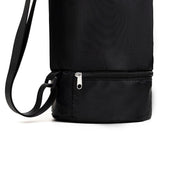 Black Durable Premium Yoga Mat Carry Bag - Multi-Functional Fitness Backpack with Wet Pocket(Mugs are filming props, not included)