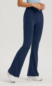 Black High-Waisted Lycra Premium Yoga Bell-Bottom Pants for Women -Tummy Control & Butt Lifting