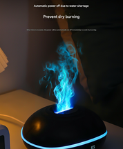 Black Mini USB Aromatherapy Diffuser with Flame Projection - Portable Humidifier for Home and Car Use
