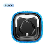 Black Smart Robotic Floor Mop with Ultrasonic Wellness Humidifier Spray - Ultra-Slim Automatic Wet & Dry Floor Cleaner