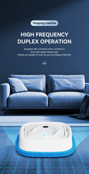 Black Smart Robotic Floor Mop with Ultrasonic Wellness Humidifier Spray - Ultra-Slim Automatic Wet & Dry Floor Cleaner