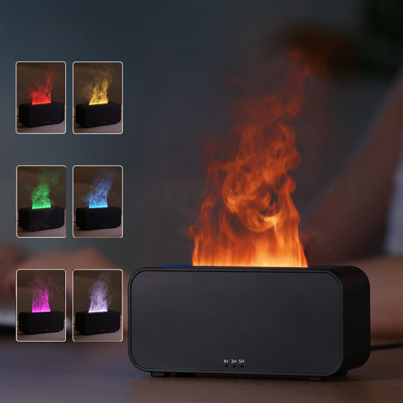 Black Timing Simulation Premium Aromatherapy Diffuser Usb Household Flame Humidifier Aromatherapy Machine Spray Air Flame Humidifier Diffuser