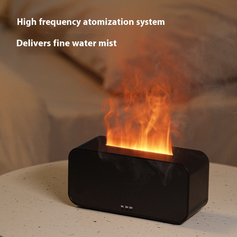 Black Timing Simulation Premium Aromatherapy Diffuser Usb Household Flame Humidifier Aromatherapy Machine Spray Air Flame Humidifier Diffuser