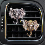 Bling Rhinestone Elephants Head Car Air Vent Clip Dashboard Outlet Clip Air Freshener Vent Clips Decorative Cute Car Decor