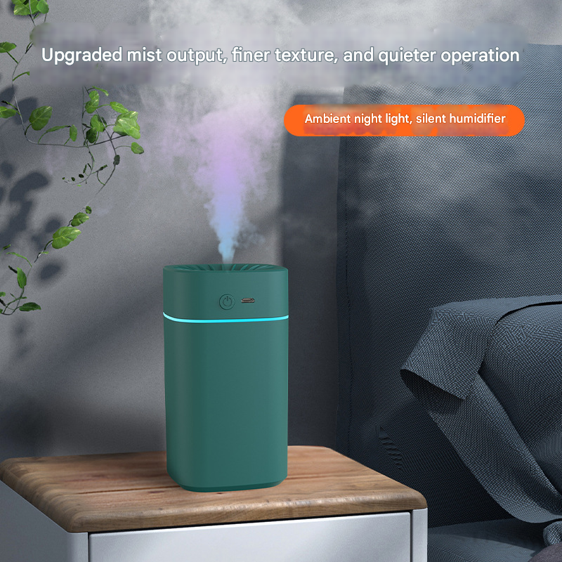 Blue 2-in-1 Ultrasonic Air Ultrasonic Wellness Humidifier with 7-Color LED Night Light - Quiet Desktop Mini Ultrasonic Wellness Humidifier for Home, Office, Bedroom