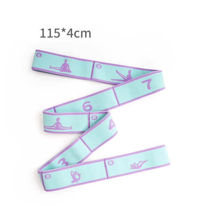 Blue and Purple 9-Loop Premium Yoga Stretch Strap - Numbered Band for Flexibility and Physical Therapy