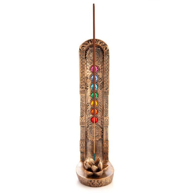 bronze coloured lotus 7 chakra incense holder