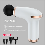 Classic White Massage Gun - 6-Speed Deep Tissue Therapeutic Massager with 4 Professional Massage Heads