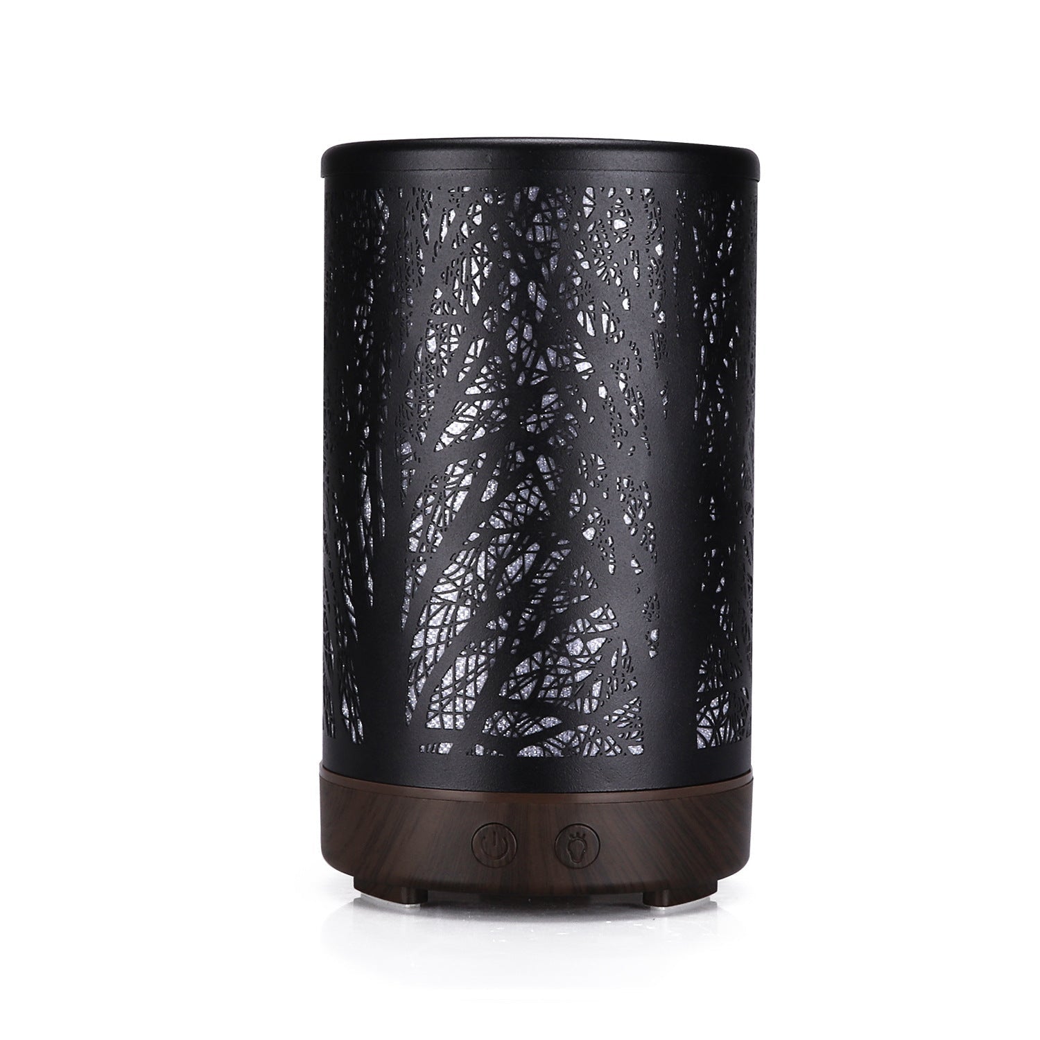 Coffee and Black Forest Design Iron Essential Oil Premium Diffuser - 7 Color LED Ultrasonic Cool Mist Humidifier 100ml