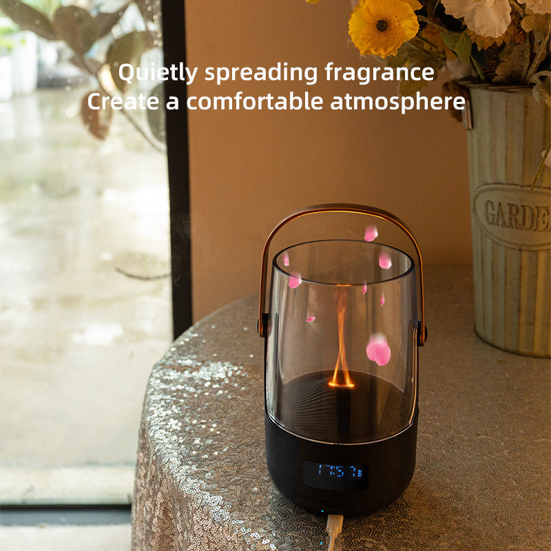 Creative Retro Flame Essential Oil Diffuser - Portable Humidifier for Office Bedroom & Camping - Appliances > Aroma