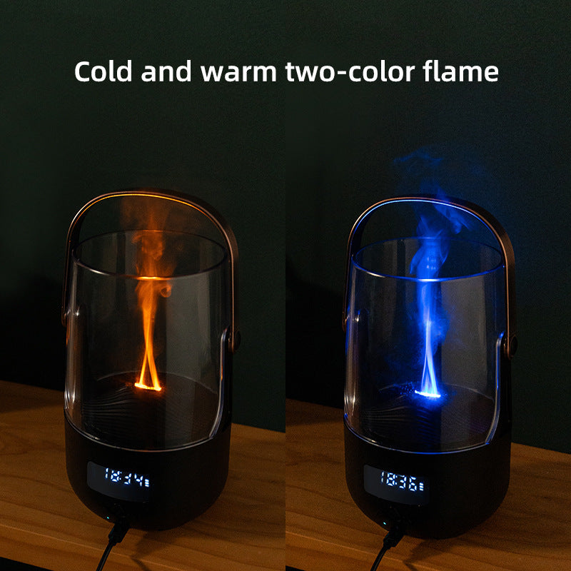 Creative Retro Flame Essential Oil Diffuser - Portable Humidifier for Office Bedroom & Camping - Appliances > Aroma