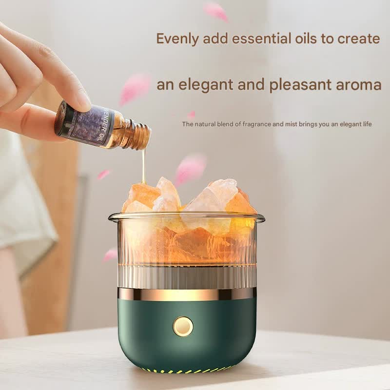 Crystal Humidifier with LED Light - Premium Aromatherapy Diffuser for Home Relaxation(black)