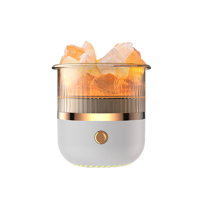 Crystal Humidifier with LED Light - Premium Aromatherapy Diffuser for Home Relaxation(white)