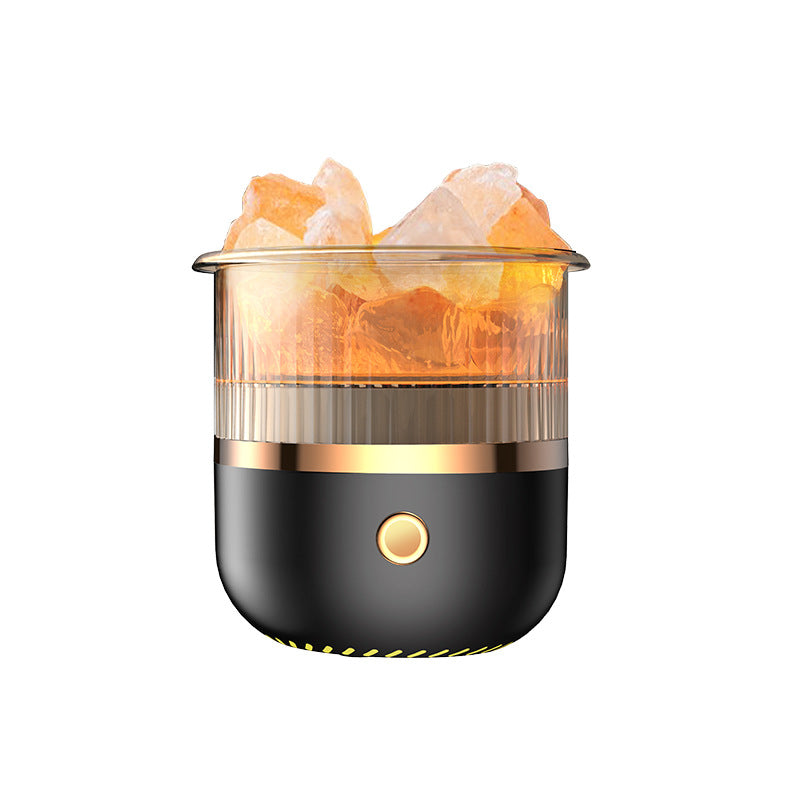 Crystal Humidifier with LED Light - Premium Aromatherapy Diffuser for Home Relaxation(black)