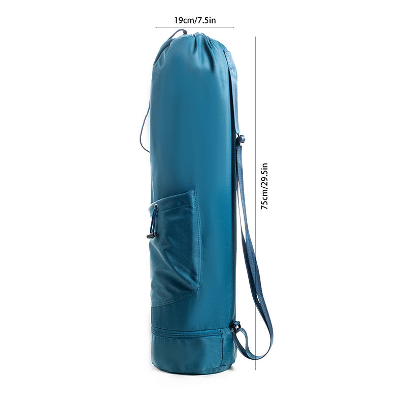 Dark Blue Durable Premium Yoga Mat Carry Bag - Multi-Functional Fitness Backpack with Wet Pocket(Mugs are filming props, not included)