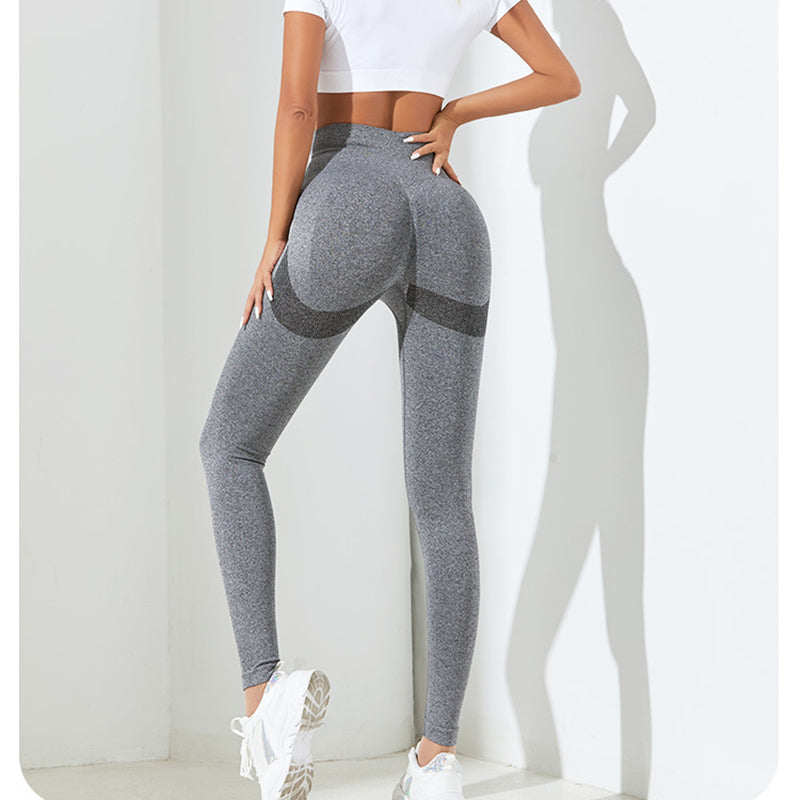 Dark Grey Size XL High-Waisted Butt-Lifting Seamless Premium Yoga Leggings for Women - Knitted Fitness Pants