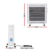 Devanti 2200W Infrared Radiant Heater Portable Electric Space Heating White