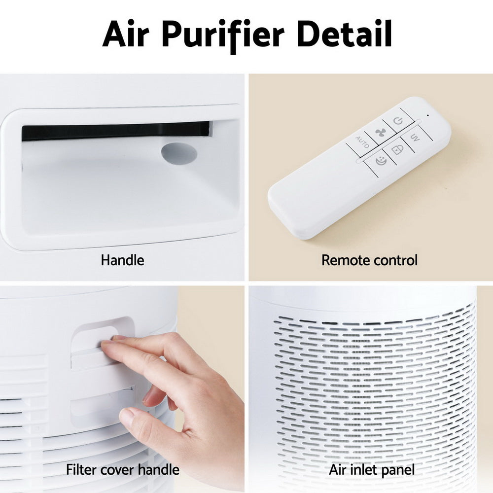 Devanti Air Purifier 4-Layer HEPA Filter White - Appliances > Aroma Diffusers & Humidifiers > Purifiers