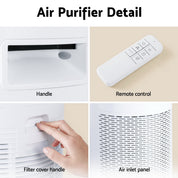 Devanti Air Purifier 4-Layer HEPA Filter White - Appliances > Aroma Diffusers & Humidifiers > Purifiers