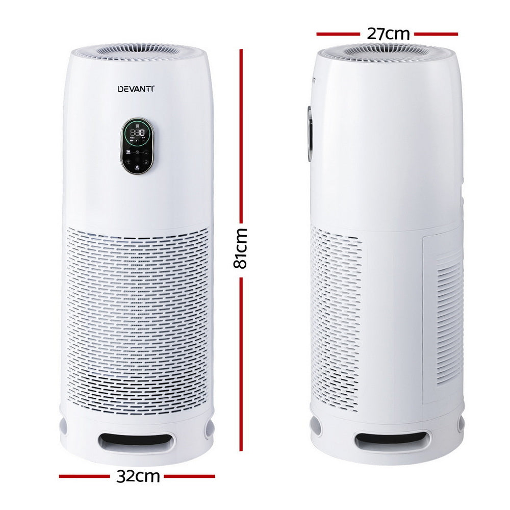 Devanti Air Purifier 4-Layer HEPA Filter White - Appliances > Aroma Diffusers & Humidifiers > Purifiers