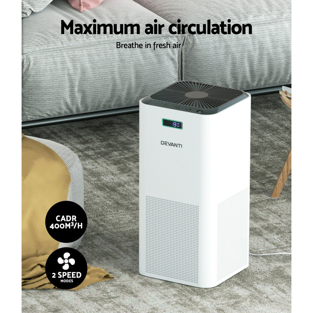 Devanti Air Purifier Home Purifiers HEPA Filter - Appliances > Aroma Diffusers & Humidifiers > Purifiers