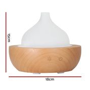 Devanti Aroma Aromatherapy Diffuser LED Oil Ultrasonic Air Humidifier Glass Wood - Appliances > Aroma Diffusers &