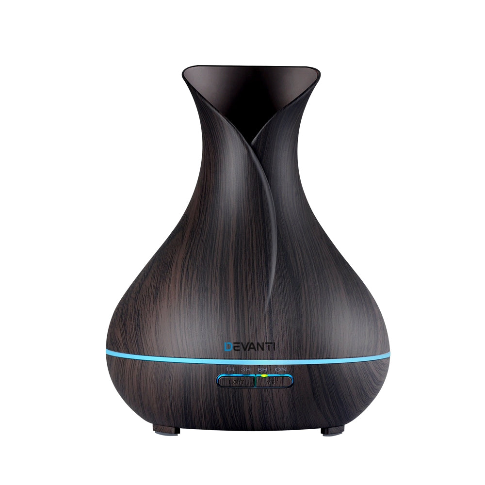 Devanti Aroma Diffuser Aromatherapy Dark Wood 400ml - Appliances > Aroma Diffusers & Humidifiers > Aroma Diffusers