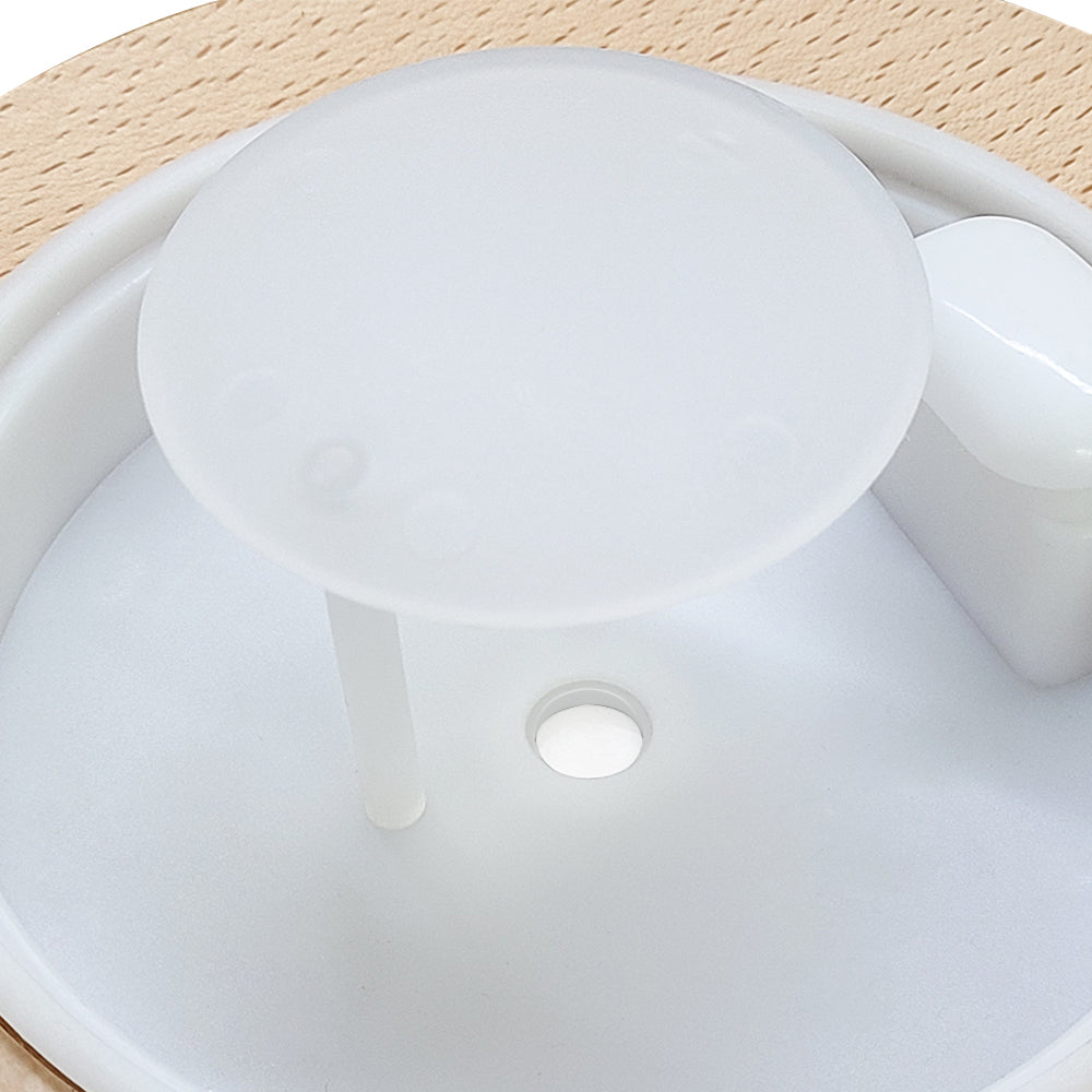 White ceramic vessel sink with circular design in Devanti Ultrasonic Aroma Diffuser