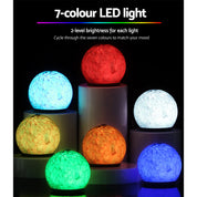 Textured spherical LED lights glowing in 7-colour LED night for Devanti Aroma Diffuser