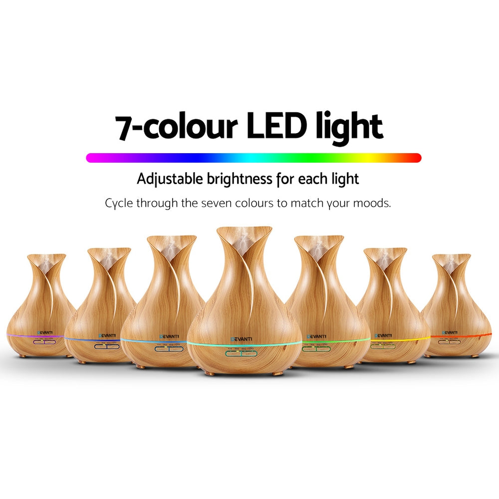 Devanti Aroma Diffuser Aromatherapy Light Wood 400ml - Appliances > Aroma Diffusers & Humidifiers > Aroma Diffusers