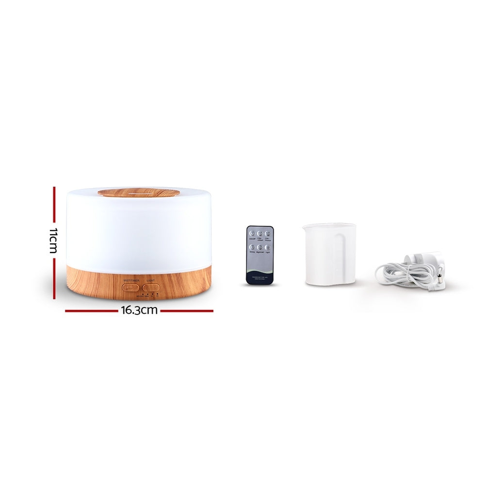 Devanti Aroma Diffuser Aromatherapy Light Wood 500ml - Appliances > Aroma Diffusers & Humidifiers > Aroma Diffusers