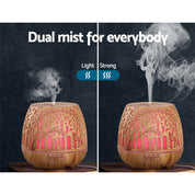 Devanti Aroma Diffuser Aromatherapy Wood Grain 400ml - Appliances > Aroma Diffusers & Humidifiers > Aroma Diffusers