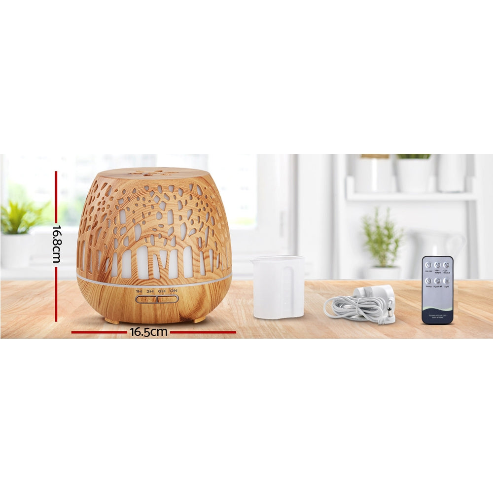 Devanti Aroma Diffuser Aromatherapy Wood Grain 400ml - Appliances > Aroma Diffusers & Humidifiers > Aroma Diffusers